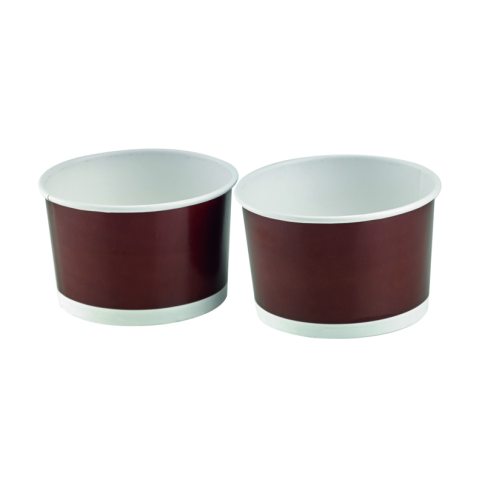 Contenitore "Deli" tondo in cartone marrone scuro