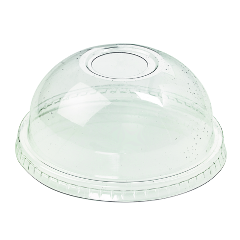 Coperchio a cupola in PET trasparente con buco  96mm  H40mm