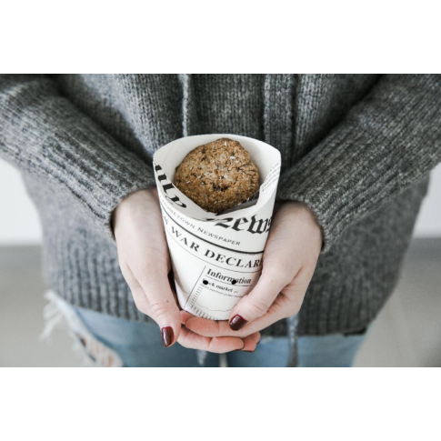Bicchiere da snack in cartone, decorazione stampa di giornale