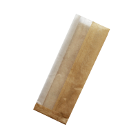 Sacchetto per sandwich kraft marrone con finestra in cristallo