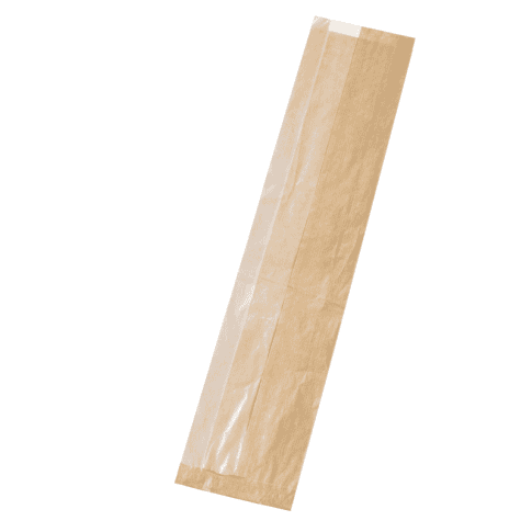 Sacchetto per sandwich kraft marrone con finestra in cristallo