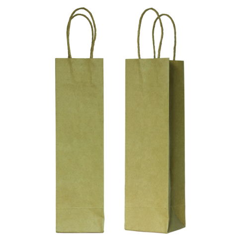 Shopper porta bottiglia in carta kraft e manici sottili corda