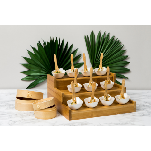 Mini vaporiera "Dimys" in bambù con coperchio