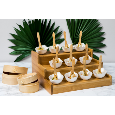 Mini vaporiera "Dimys" in bambù con coperchio