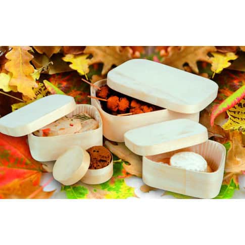 Scatola in legno con coperchio e finestra