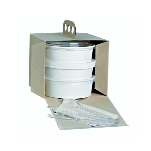 Scatola da asporto "Coup de poing" in cartone kraft kraft    H150mm
