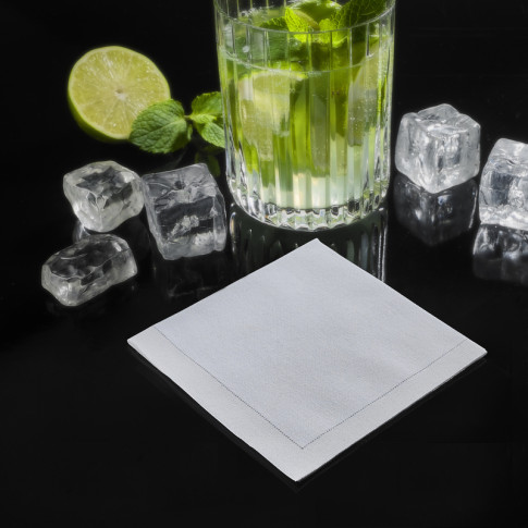 Tovagliolo da cocktail in cotone bianco