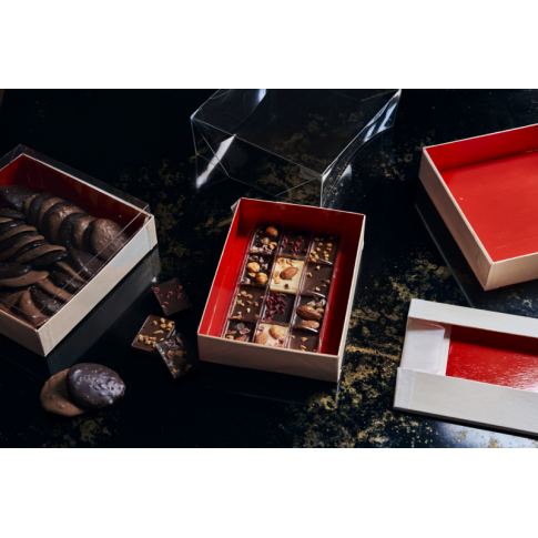 Scatola in legno con interno rosso "Samurai"    H36mm