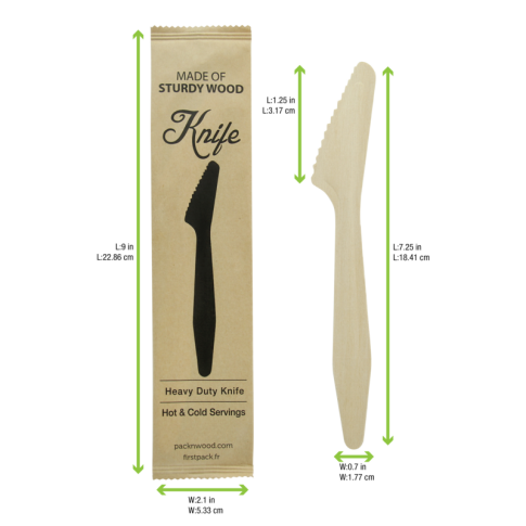 Coltello in legno "Hercules" involucro kraft