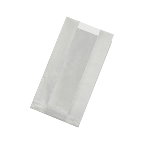Sacchetto in carta bianco kraft antigrasso con finestra
