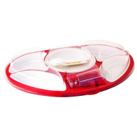 "First class" Oval red meal tray kit