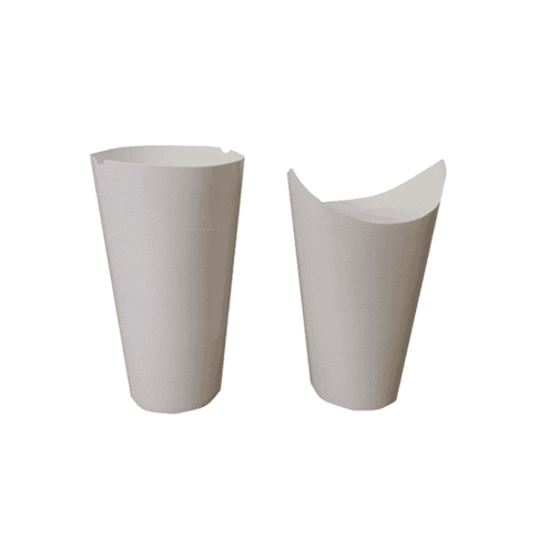 Bicchiere da snack richiudibile forato in cartone bianco 480ml 60mm  H157mm