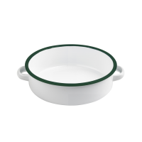 Pentola in smalto con bordo verde