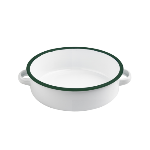 Pentola in smalto con bordo verde