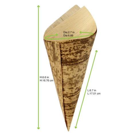 Cono in foglia in bambù 44ml 500mm  H170mm