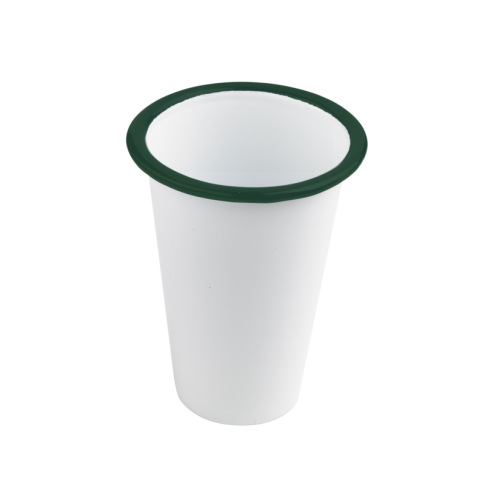 Bicchiere in smalto con bordo verde