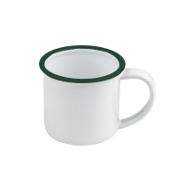 Mini mug in smalto con manico bordo verde