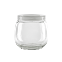 Vaso sferico in vetro con tappo in plastica