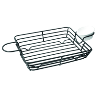 Cestino decorato in metallo nero con porta coppette