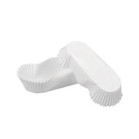 Oval white paper baking case