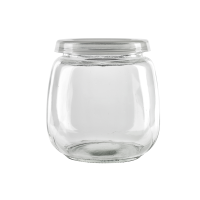 Vaso sferico in vetro con tappo in plastica