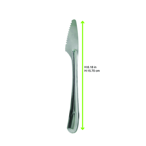 Coltello da tavola in acciaio inox con fodero, da lavare prima dell'uso