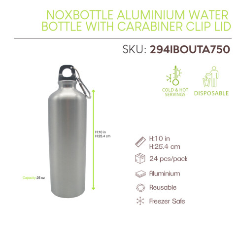 Borraccia NoxBottle in alluminio con tappo in PP e metallo (FE40 + PP5)  H255mm 750ml