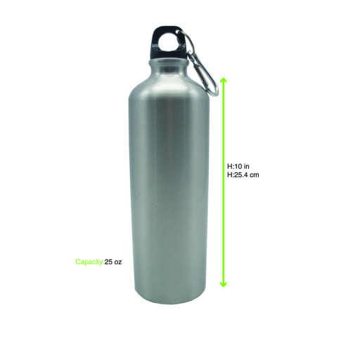 Borraccia NoxBottle in alluminio con tappo in PP e metallo (FE40 + PP5)  H255mm 750ml