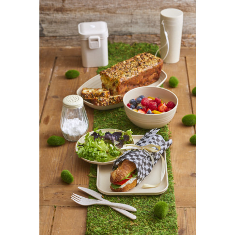 Kit di posate Huskly  in scatola rigida (forchetta/coltello/cucchiaio) in materiale composito beige 210x55mm H250mm