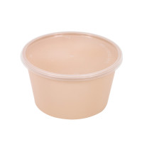 Reemp ciotola beige in pp con coperchio trasparente