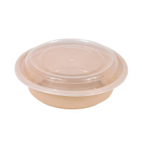 Reemp ciotola beige pp stampata con coperchio trasparente