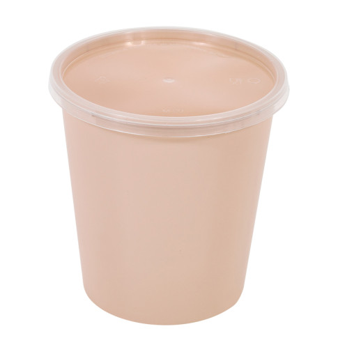 Reemp ciotola beige in pp con coperchio trasparente