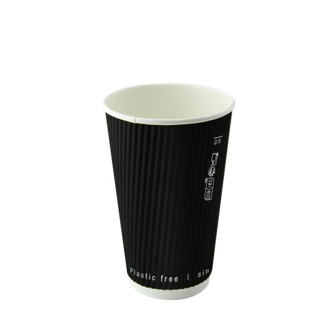 Parete increspata tazza nera senza plastica
