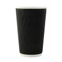 Parete increspata tazza nera senza plastica