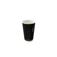 Parete increspata tazza nera senza plastica