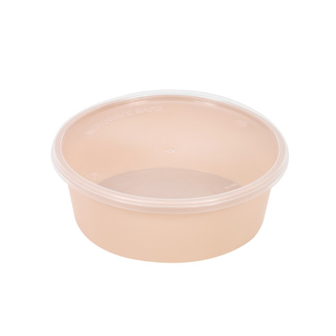 Reemp ciotola beige in pp con coperchio trasparente