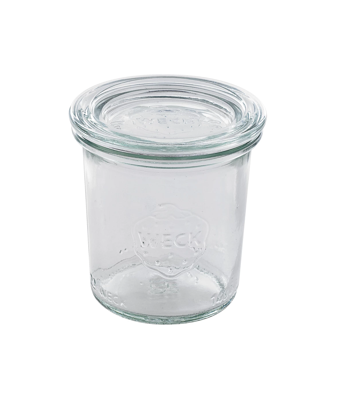 6 Conserve Weck da 1,0 litri RR80 Cilindro in vetro con coperchio in vetro e selezione di