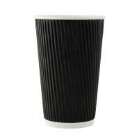 Bicchiere cartone nero doppia parete increspata (PAP20)  H136mm 450ml