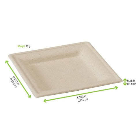 Piatto Polpa marrone Quadrato. 260x260mm H20mm