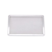 Griglia rettangolare in alluminio per pizza con base forata 300x200mm H10mm