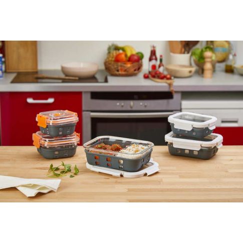 Cook Show Scatola+Copertura trasparente+Protezione in silicone 132x132mm H53mm 510ml