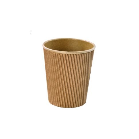 Bicchiere cartone avana doppia parete increspata (PAP20)H92mm 230ml