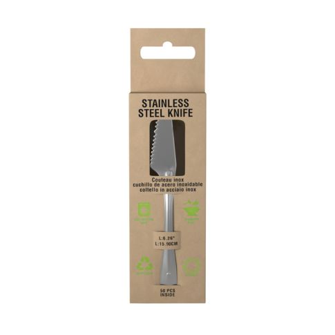 Coltello da tavola in acciaio inox con fodero, da lavare prima dell'uso159x19mm H2mm