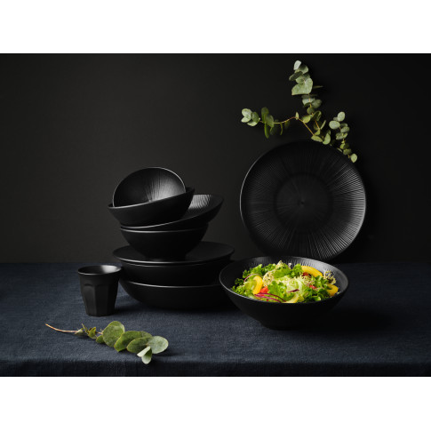 Piatto nero riutilizzabile Black Phoenix  H28mm