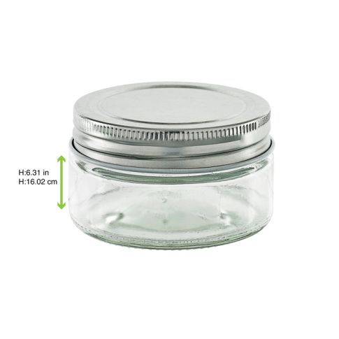 Barattolo in vetro tondo con tappo in alluminio (GL70 + ALU41)H43mm 100ml