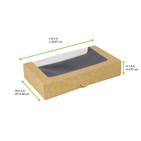 Scatola per sushi con finestra antiappannamento per 24 pezzi 240x135mm H45mm