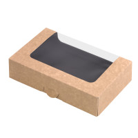 Scatola per sushi con finestra antiappannamento per 15 pezzi 190x120mm H45mm