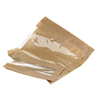 Sacchetto per pane in carta scura con finestra 140x70mm H440mm