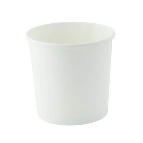 Contenitore in cartone bianco per alimenti caldi e freddi  H89mm 350ml
