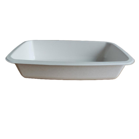 Vaschetta sigillabile in polpa di canna da zucchero 1/4 265x160mm H55mm 1450ml